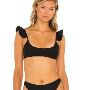 Revolve Ruffle Bikini Top Tularosa - Black
